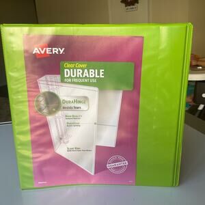 Avery Durable View 3 Ring Binder, 2" Slant Rings, Chartreuse